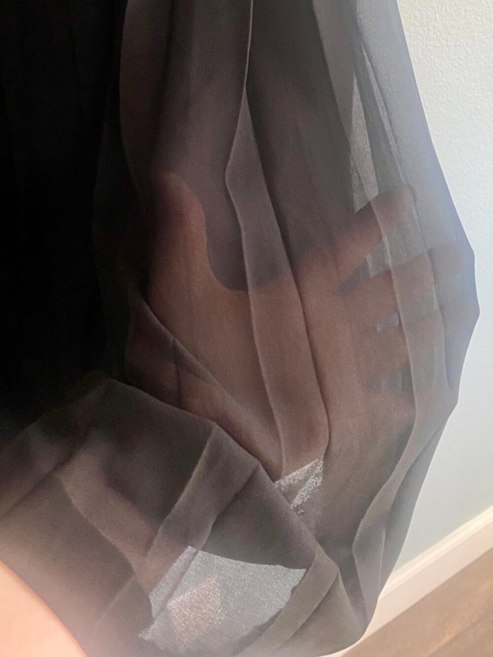 Banana Republic Sheer Pleated Half Lined Maxi Skirt, very long, XL - Picture 5 of 8
